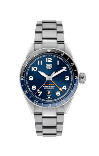 TAG Heuer Autavia Calibre 7 Twin Time Stainless Steel / Blue